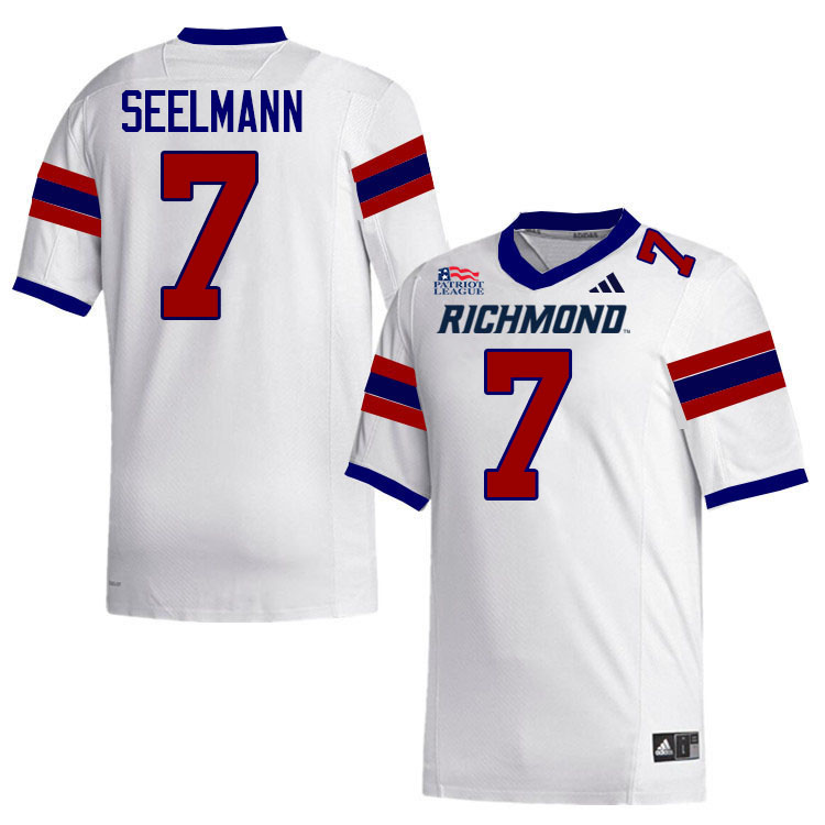 Richmond Spiders #7 Peyton Seelmann College Football Jerseys,Uniforms-White
